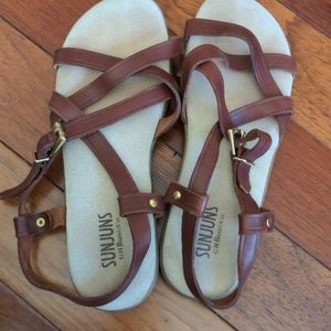 SUNJUNS leather sandals. Good, used condition.